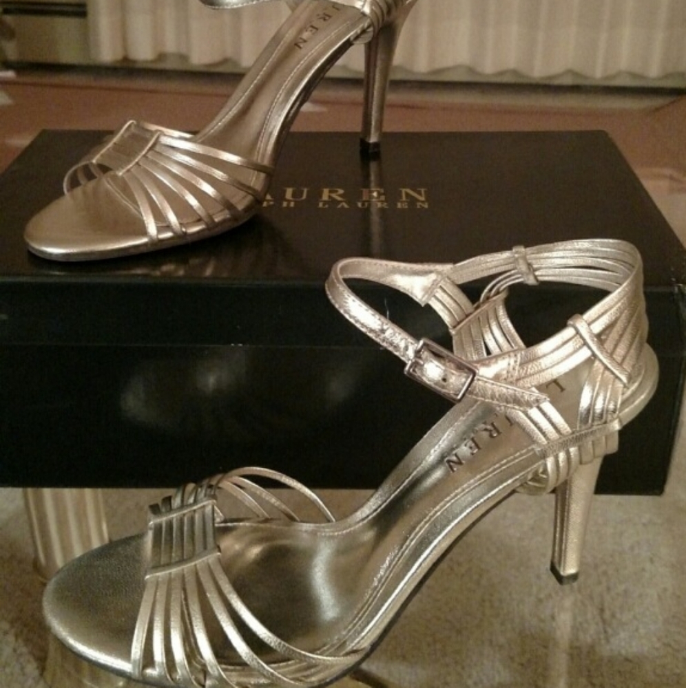 Metallic Pewter Strappy Sandal